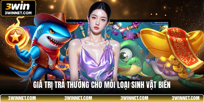 Giá trị trả thưởng cho mỗi loại sinh vật biển